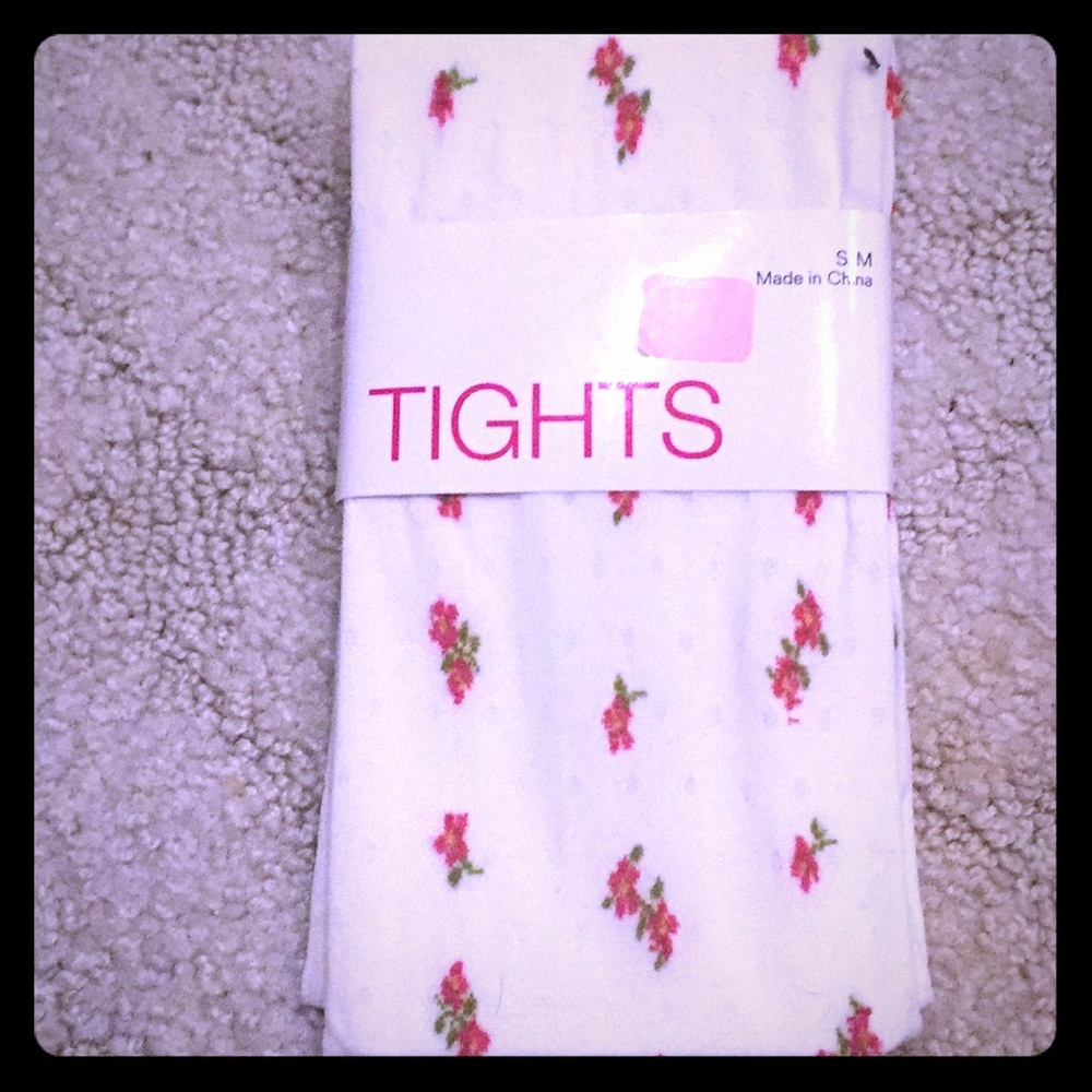 Floral Pattern Tights